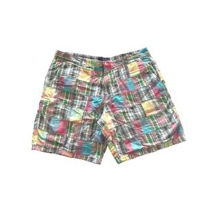 Cape Madras Patchwork Madras Shorts Men's Preppy Coastal Plaid Bermuda Cotton 42